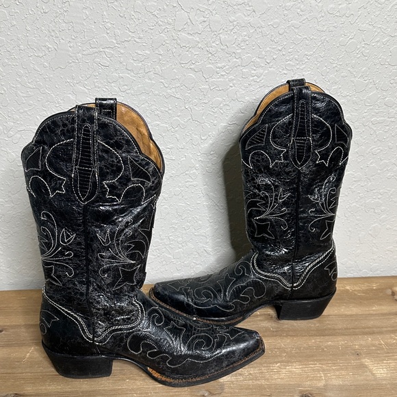 J.B. Dillon black genuine goat leather cowgirl boot - Picture 6 of 9